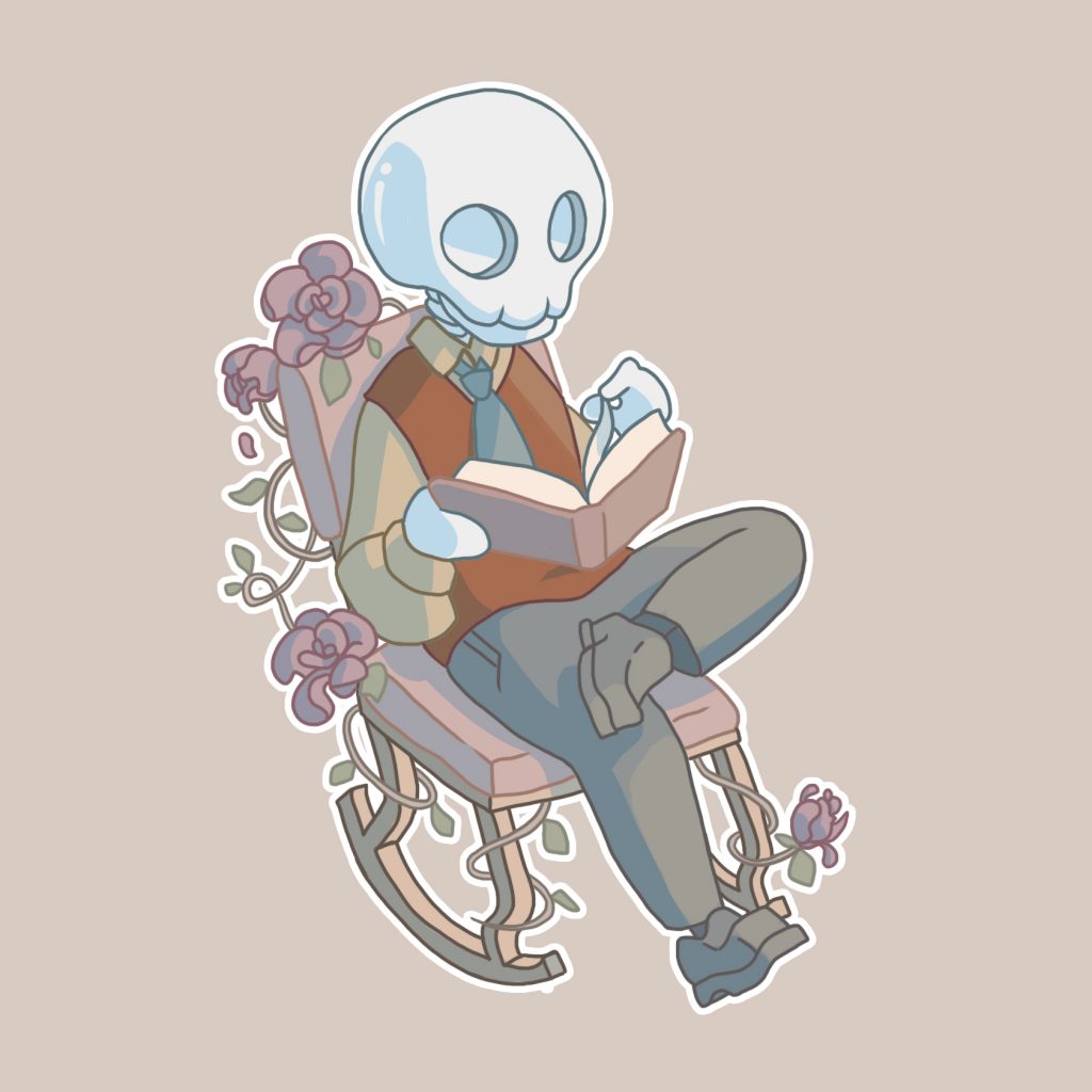 Grim Reader sticker