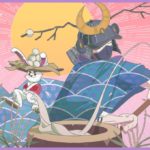 samurai and rabbit moon mid autumn festival commission illustration inkroverts