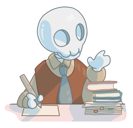 grim reader talking studying icon inkroverts